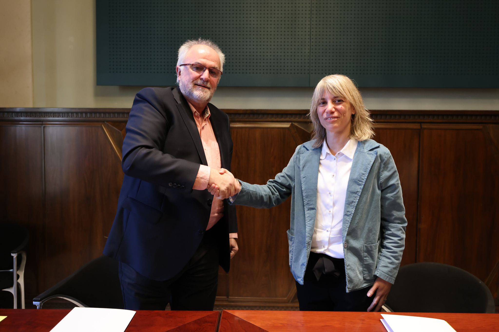 Jaume Perarnau, director del Museu, i Alba Barnusell i Ortuño, alcaldessa de Granollers
